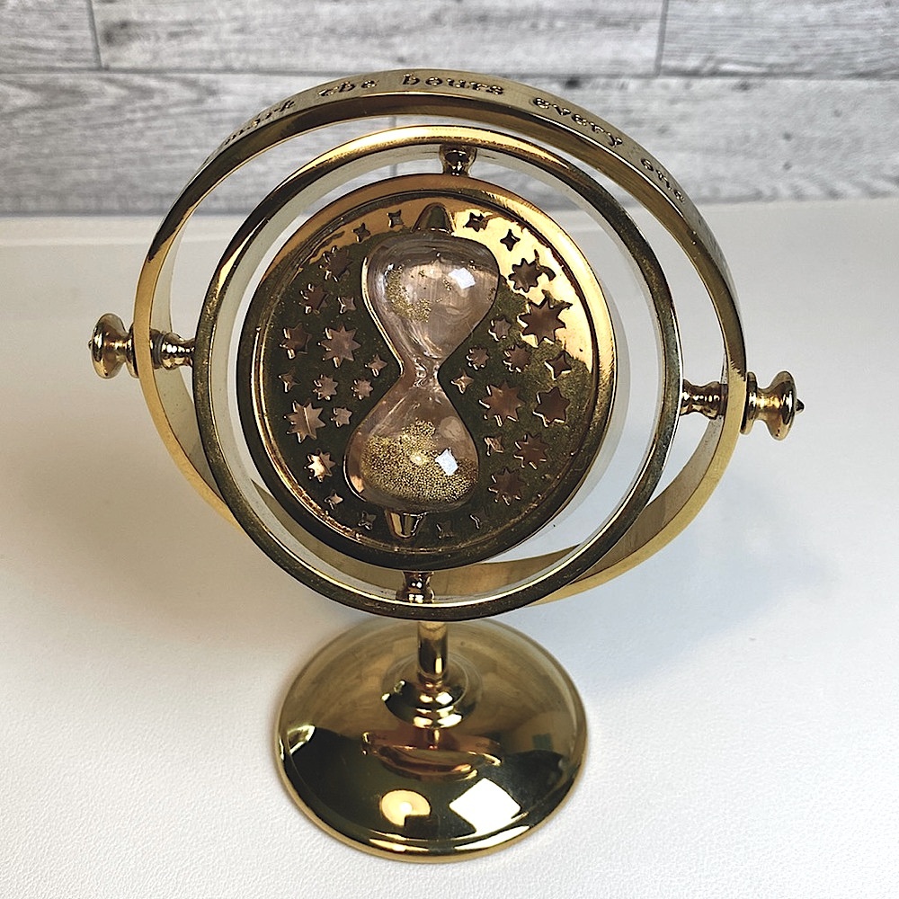 Solid Brass Swiveling Hourglass Rotating Time Turner Clock Reverse Diagostini
